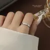 Anel de Prata Esterlina S925 Estilo Chinês Retrô Assinatura Gravada Anel Aberto Liso em Prata Anel Personalizado com Transferência para Dedo Indicador