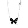 Colar Borboleta de Gotejamento Preto Exquisito Simples Versátil Nicho Alto Nível Corrente de Clavícula Elegante Moda Colar para o Dia a Dia