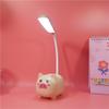 Lámpara de escritorio pequeña LED, protección para los ojos, estudio, dormitorio de estudiantes, lámpara de noche, USB, recargable, lectura, lindos dibujos animados para niños