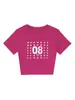 Nueva Camiseta Negra de Verano con Cuello Redondo y Manga Corta para Mujer, Marca de Moda Estilo Americano con Diseño de Letras, Top Ajustado