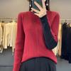Venta al por mayor transfronteriza otoño e invierno 2024 suéter de terciopelo Andy con cuello redondo de temperamento suéter regular para mujer combinación de colores