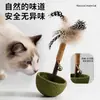 Juguete para gatos tipo vaso con pluma de hierba gatera, dispositivo autoentretenido para aliviar el aburrimiento, palo para provocar gatos, juguete para gatitos, palo de menta para morder