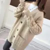 Otoño e invierno Nuevo cárdigan de punto para mujer, suelto, estilo coreano, trenzado, versátil, color liso, estilo perezoso, suéter abrigo de hada, moda