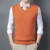 Chaleco de punto para hombre, camiseta básica para hombre, tejido sin mangas de cuello en V ajustado para negocios, chaleco para hombre, suministro directo de fábrica