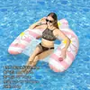 Toldo inflable reclinable de PVC para agua, venta al por mayor, con flotador y portavasos, disponible en stock.