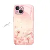 Ilustração de planta pastoral estilo floresta, capa de celular rosa atmosférica para meninas, alto apelo estético, adequada para Apple 17 Pro Max