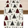 Amazon Cross-Border Novo Caminho de Mesa de Natal Venda Direta da Fábrica Estampa de Boneco de Neve e Papai Noel de Inverno Jogo Americano de Mesa