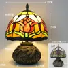 Nueva Lámpara de Mesa Tiffany Estilo Retro Americano Sala de Estar Estudio Lámparas Artesanales de Vidrio de Colores Pantalla de Lámpara Lámpara de Mesa Americana