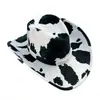 Sombrero Vaquero Infantil Occidental Color Vaca Blanco y Negro Eva Compuesto Cristal Tela Súper Suave Halloween Carnaval Sombrero de Fiesta