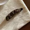 Grampo Banana Plissado Estilo Retrô Estampa de Leopardo Bolinhas na Parte de Trás da Cabeça para Mostrar Volume do Cabelo Grampo Horizontal Presilha para Cabelo Preso em Rabo de Cavalo Alto Grampo Vertical