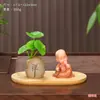 Decoración para el hogar, figuras de monjes estilo Zen, pequeñas estatuas de Buda, decoraciones para sala de estar y oficina, adornos para mesa de centro, jarrones de cerámica, paisajes en miniatura