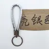 Cordón de cuero simple cuerda redonda PU llavero soporte para llaves de coche accesorio colgante para bolso anillo redondo colgante de regalo
