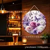 Pintura Decorativa Pendente Temática Animal Floral Transfronteiriça Redonda 20/30cm Pintura em Folha de Flandres Ornamentos para Pátio Externo