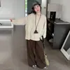 Pantalones casuales para niñas de otoño e invierno 2026 nueva moda estilo coreano sueltos de pierna ancha largos para niñas, estilo transfronterizo moderno