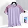 Deportes al Aire Libre Transpirable Absorbe el Sudor Top de Mujer Manga Corta Alta Elasticidad Secado Rápido Ropa Deportiva Camiseta Holgada de Secado Rápido Ropa de Fitness