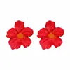 Pendientes de Esmalte Coloridos con Forma de Flor, Estilo Dulce y Fresco para Fiestas, con Diamantes y Perlas, Pendientes de Pétalos de Lujo Ligero y de Alta Gama para Mujer