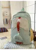 Mochila Nueva Estilo Japonés Ins de Alto Valor Estético, Colores Frescos y Dulces Bloqueados por Color para Estudiantes de Secundaria y Preparatoria, Mochila Ligera de Viaje