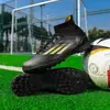 Nuevos zapatos de fútbol F50 sin costuras de punto volador transfronterizos para hombre, de caña alta para mujer estudiante, con tacos largos para césped, competición, entrenamiento, zapatos deportivos