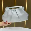 Bolso de mano plisado texturizado de alta calidad con cadena, bolso de mano para mujer, bolso nube de nicho simple y elegante, cruzado