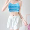 Traje de Yoga Feminino Peça Dupla Maiô Dividido Shorts Feminino Colete Roupas Esportivas Fitness Menina Quente Menina Doce Maiô