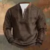 Roupas Masculinas Transfronteiriças Outono e Inverno Nova Blusa de Moletom Masculina Amazon Blusa de Moletom Manga Longa com Meio Zíper Venda Quente