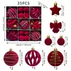 Aoshan Suministros para Decoración de Árbol de Navidad Tela de Terciopelo Plástico Flocado Bolas de Navidad Arreglo de Escena Adornos Colgantes