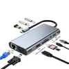 Estação de acoplamento 11 em 1 Type-C para celular, tablet, computador, switch multifuncional, console de jogos, estação de acoplamento 11 em 1