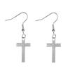 Aretes estilo europeo y americano, aretes sencillos y únicos con colgante de cruz de aleación, moda versátil estilo Ins para mujer