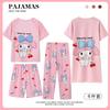 Pijama de Dibujos Animados de Verano Cuatro Piezas Ropa de Casa Seda de Leche Cuello Redondo Infantil Manga Corta Imitación Algodón Sudeste Asiático Transfronterizo