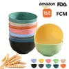 Conjunto de Oito Peças de Tigela de Palha de Trigo Nórdica Tigela de Salada Doméstica Tigela Plástica Criativa Infantil Tigela de Arroz para Dormitório Estudantil
