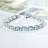 Anel Flor de Diamantes Micro-cravados de Luxo Leve Azul Mar Anel Linha Princesa Renda Rio Estrelado Pulseira Tesouro Azul Mar Anel Tesouro Colorido