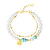 Pulseira de Prata de Lei S925 Turquesa de Fujian e Guangdong Cabacinha Fulu Feminina DIY Feita à Mão Contas de Jade Hetian Estilo Nacional High-End
