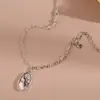 Moda Europea y Americana Diamantes Incrustados Ovalado Marca Hip-hop Collar para Mujer Todo Fósforo ins Nicho Sentido del Diseño Agrietado Redondo Marca Cadena de Suéter