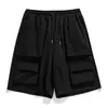 Bermuda Cargo de Verão 2026 com Múltiplos Bolsos para Homens, Caimento Solto, Estilo Funcional Tendência, Calça Masculina Casual Versátil de Comprimento Médio