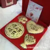 Caixa de Presente em Ouro Puro 999 Coração de Ouro Conjunto para Namorada e Esposa Presente de Dia dos Namorados Venda por Atacado