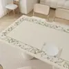 Tapete de mesa com textura de couro sintético, à prova d'água e de óleo, com estampa floral fresca de primavera, tapete de mesa de PVC para uso doméstico, protetor de toalha de mesa
