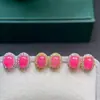 Pendientes de plata 925 con ópalo rosa natural incrustado, pendientes de jade de moda elegantes para mujer, suministro en vivo