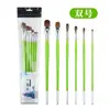 Yihua Le Ds5202 Verde Cabo Longo Pelo de Lobo Avelã Giz Líquido Pincel de Tinta a Óleo Pincel de Teste de Arte Novo Conjunto