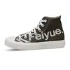 Tênis Feiyue Masculino e Feminino, Tênis Estampado com Letras, Sapatos Casuais Versáteis para Estudantes, Tênis de Lona de Cano Alto, Sapatos Brancos Respiráveis