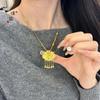 Tienda de oro Puzuo mismo estilo oro arena accesorios DIY tamaño pequeño filigrana monarca celestial estudiante borla dragón y fénix candado bolsa collar mujeres