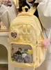 Mochila Fofa para Estudante Universitário, Mochila Escolar Estilo Universitário, Mochila Simples de Cor Sólida para Ensino Fundamental, Bolsa de Ombro Feminina