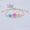 Pulseira de Flores Secas Naturais Mais Vendida Internacionalmente Flor de Renda Flor de Cerejeira Pulseira de Contas de Cerâmica Jingdezhen Joia de Mão Pedra do Tempo