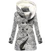 Abrigo trench nuevo y popular para mujer 2023 transfronterizo invierno felpa estilo europeo y americano flor rombo 3D abrigo con capucha al por mayor