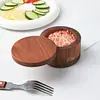 Frasco para Condimentos de Madera de Acacia Botella para Condimentos Caja de Especias para el Hogar Salero de Madera Maciza con Tapa Frasco para Condimentos Cocina Personalización