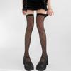 Medias Negro Diamante para Mujer Primavera y Otoño Anti-enganche Medias Sexys Rayas Cuadradas Medias Negras