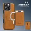 Adequado para Iphone18Promax, Capa de Celular de Couro com Porta-Cartões Magnético, Capa Protetora Anti-Queda Apple 17, Comércio Exterior
