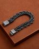 Pulsera de Cadena de Acero de Titanio Transfronteriza Europea y Americana para Hombre, Pulsera Estilo Hip-hop Punk de Moda y Genialidad, Pulsera Estilo Frío