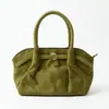 Bolso de Mujer 2026 Bolso de Mano Plegado Vintage Estilo Coreano Estilo Relajado Perezoso Bolso Tote Tipo Dumpling