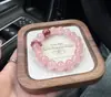 Pulseira Flor de Pessegueiro Rosa Natural, Contas Redondas, Pulseira de Lepidolita Rosa, Pulseira Feminina, Acessórios, Contas, Joias, Pulseira de Contas