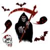 Nuevas pegatinas de pared navideñas con huellas de sangre y cara de Halloween transfronterizas para inodoro, pegatinas de pared creativas para inodoro.